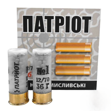 Мисливський патрон Тахо Патріот 12/70, № 0 (4,25 мм), 36 г, в контейнері Патріот0 фото